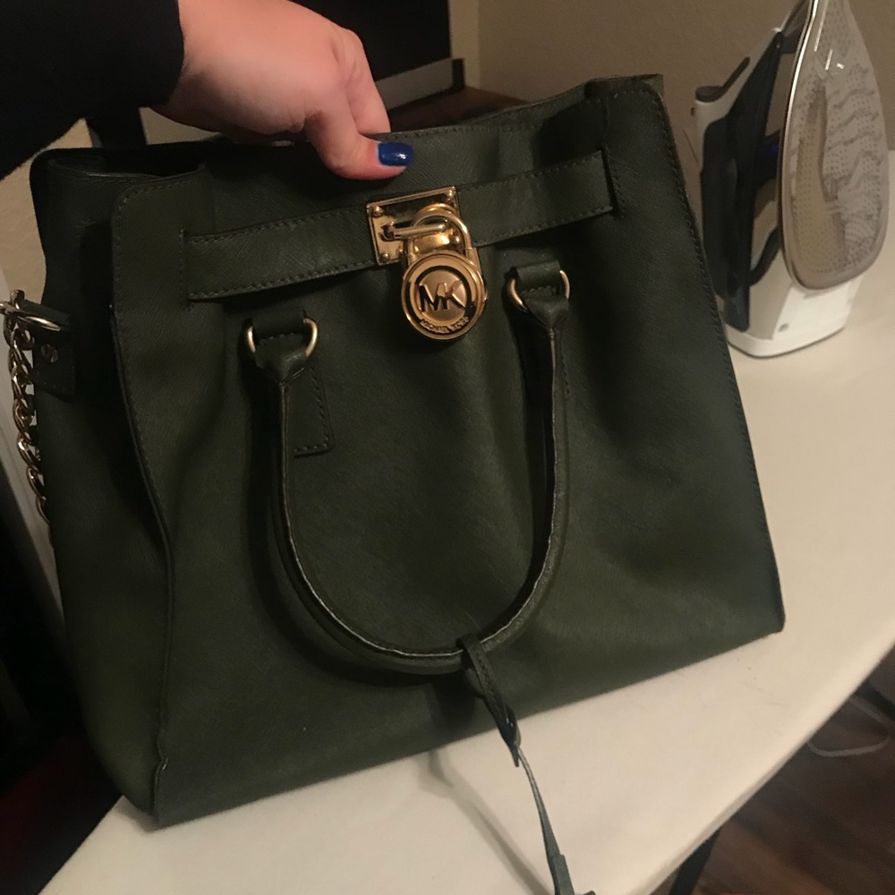 Olive green Michael Kors Hamilton tote